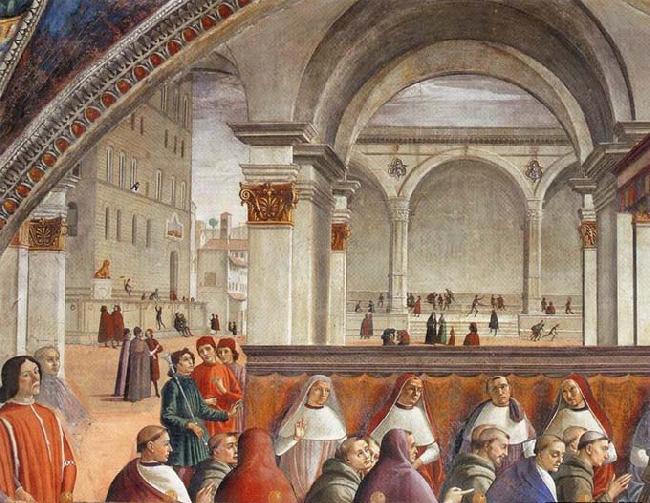 GHIRLANDAIO, Domenico Detail of Confirmation of the Rule oil painting image
